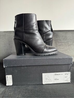 Rag & Bone Newbury 2.0 Black Leather Ankle Booties US 7.5 EU 37.5